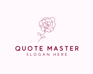 Pink Rose Flower  logo design