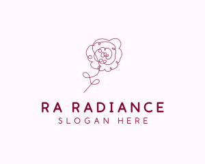 Pink Rose Flower  logo design