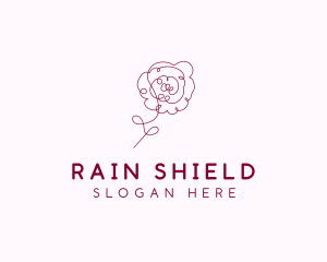 Pink Rose Flower  logo design