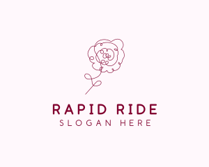 Pink Rose Flower  logo design