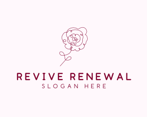 Pink Rose Flower  logo design