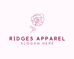 Pink Rose Flower  logo design