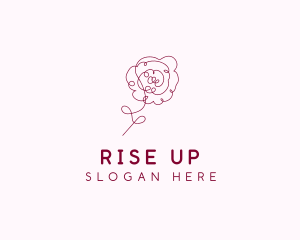 Pink Rose Flower  logo design