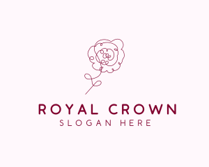 Pink Rose Flower  logo design