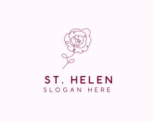 Pink Rose Flower  logo design