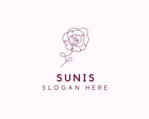 Pink Rose Flower  logo design