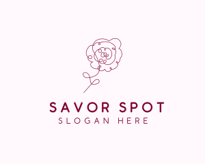 Pink Rose Flower  logo design