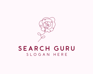 Pink Rose Flower  logo design