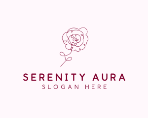 Pink Rose Flower  logo design