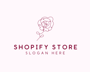 Pink Rose Flower  logo design