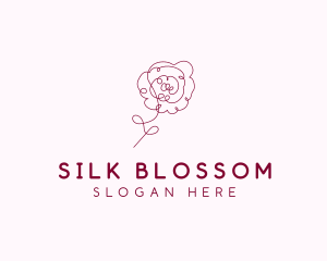 Pink Rose Flower  logo design