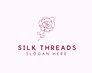 Pink Rose Flower  logo design