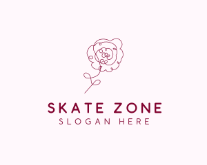 Pink Rose Flower  logo design