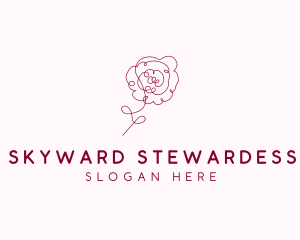 Pink Rose Flower  logo design