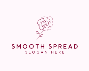 Pink Rose Flower  logo design