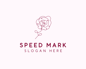 Pink Rose Flower  logo design