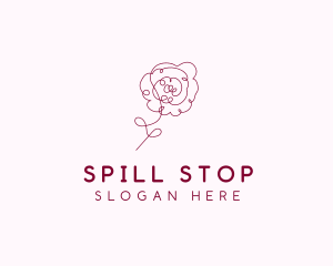 Pink Rose Flower  logo design