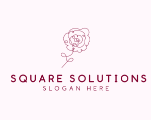 Pink Rose Flower  logo design