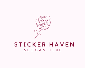 Pink Rose Flower  logo design