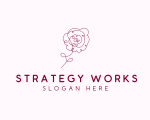 Pink Rose Flower  logo design