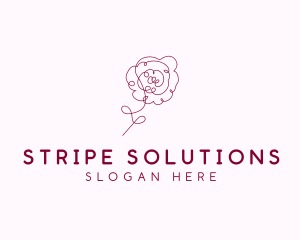 Pink Rose Flower  logo design