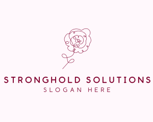 Pink Rose Flower  logo design