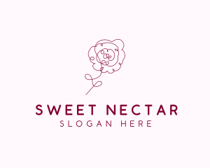 Pink Rose Flower  logo design