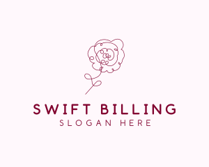 Pink Rose Flower  logo design