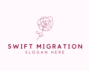 Pink Rose Flower  logo design