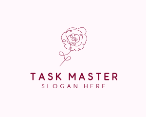 Pink Rose Flower  logo design