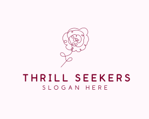 Pink Rose Flower  logo design