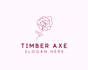 Pink Rose Flower  logo design