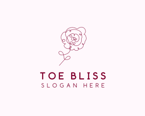 Pink Rose Flower  logo design