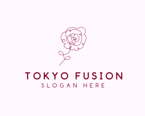 Pink Rose Flower  logo design