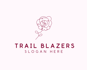 Pink Rose Flower  logo design