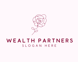 Pink Rose Flower  logo design