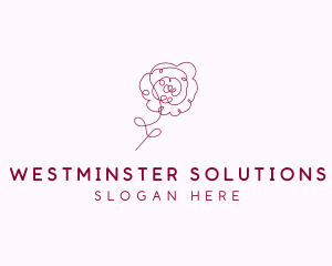 Pink Rose Flower  logo design