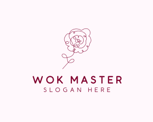 Pink Rose Flower  logo design