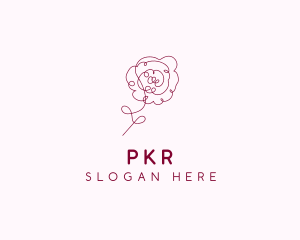 Pink Rose Flower  logo design