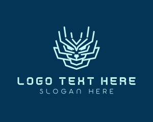 Mythology - Tech Dragon Robot logo design