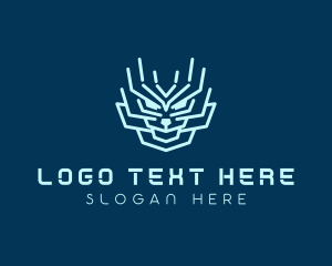 Game Developer - Tech Dragon Robot logo design