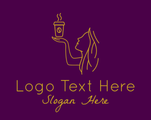 Coffee Shop - Minimalist Coffee Lady logo design