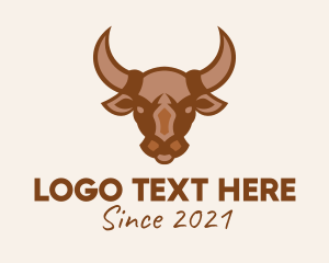 Ox - Brown Wild Bull logo design