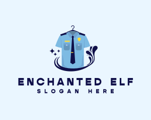 Laundry - Police Uniform Laundromat logo design