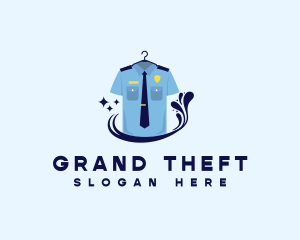 Police Hat - Police Uniform Laundromat logo design