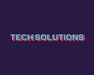 Techno - Cyber Overlap Wordmark logo design