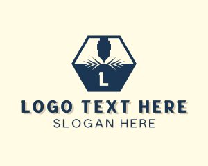 Hexagon - Mechanical Laser Machine logo design