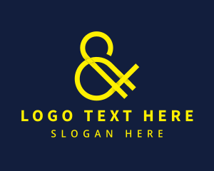 Typography - Yellow Signature Ampersand logo design