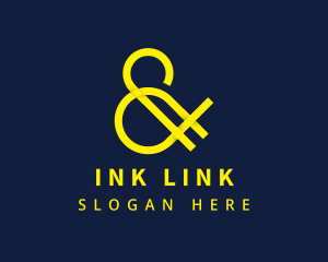 Ligature - Yellow Signature Ampersand logo design