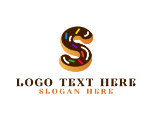 Candy - Sugar Donut Pastry Letter S logo design